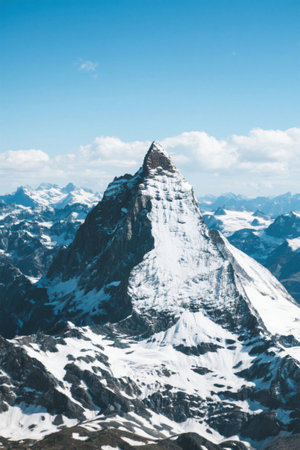 View of the snow-capped peaks of the Swiss Alpsの素材