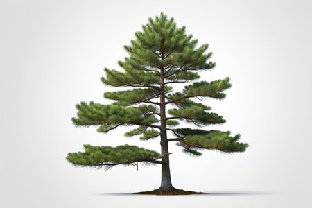 Single pine tree green plant materialの素材