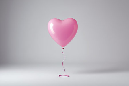 Pink heart-shaped balloon close-upの素材