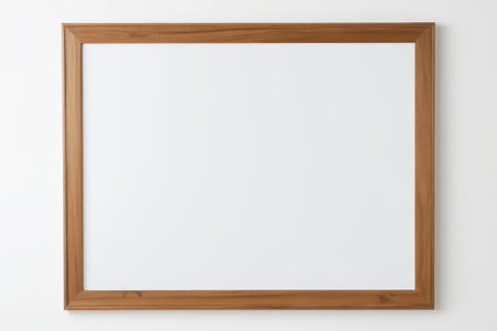 Wooden photo frame on white backgroundの素材