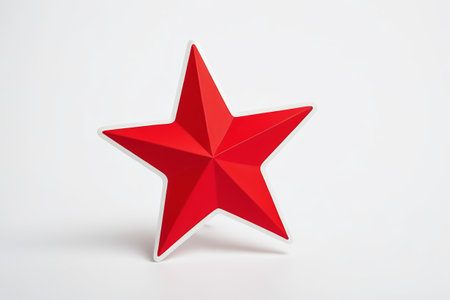 Red solid five-pointed starの素材