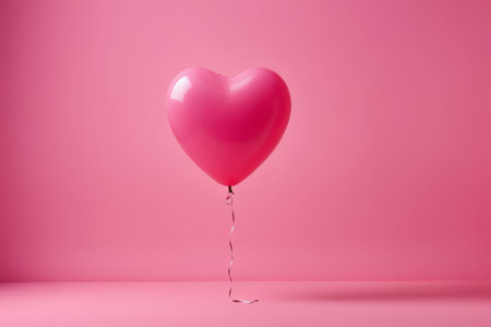 Pink heart-shaped balloon close-upの素材