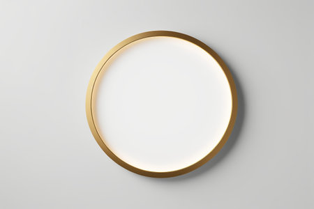 Gold border white round decorative materialの素材