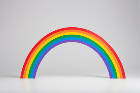 Rainbow graphic on solid backgroundの素材