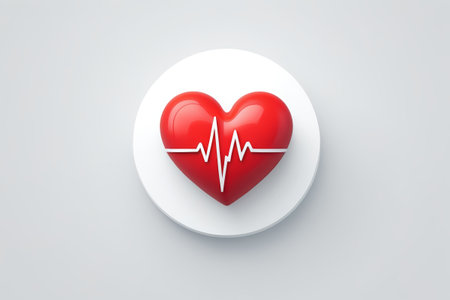 Red heart pattern and ECG linesの素材