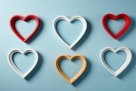 Heart pattern on blue backgroundの素材