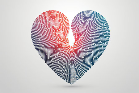 Heart-shaped pattern made of fingerprintsの素材