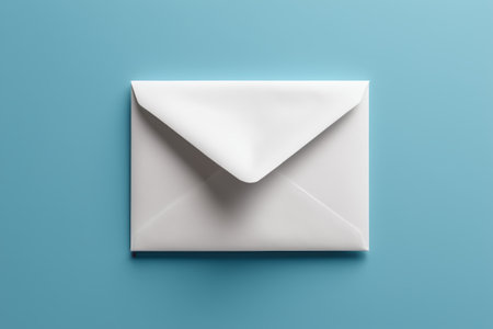 White envelope material on blue backgroundの素材