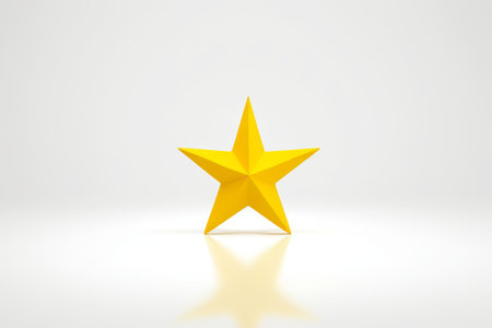 Yellow five-pointed star three-dimensional graphic materialの素材