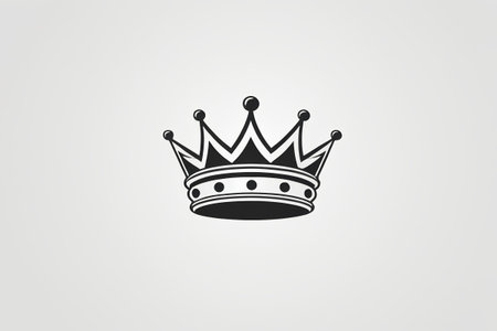 Simple black and white crown iconの素材