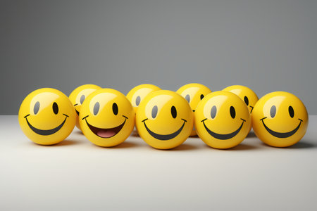 Yellow smiley face emoji arrangementの素材