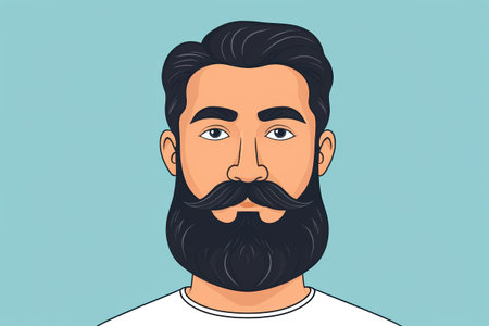 Cartoon style portrait of a manの素材