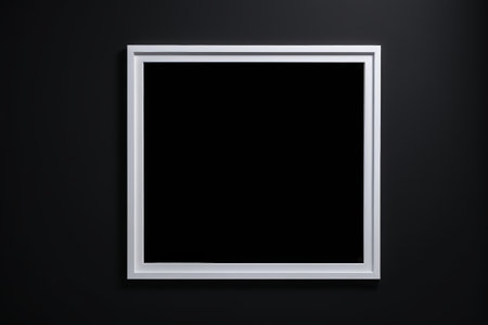 White square frame on black backgroundの素材