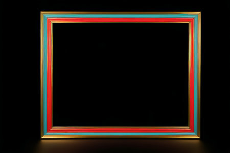 Colorful gold-rimmed decorative painting frameの素材