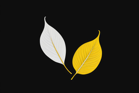Black background two-color leaf materialの素材