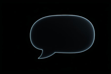 Transparent conversation bubble on black backgroundの素材