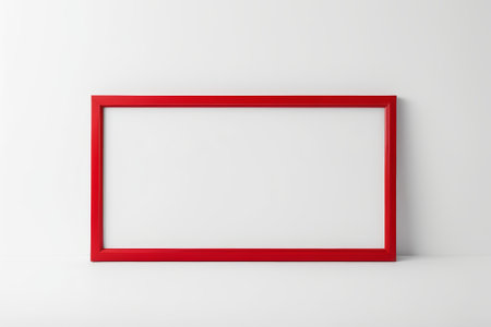 Red frame on white backgroundの素材
