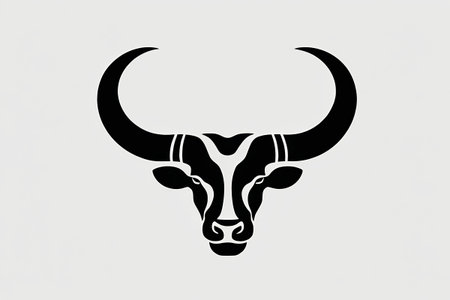 Simple bull head animal graphic design materialsの素材