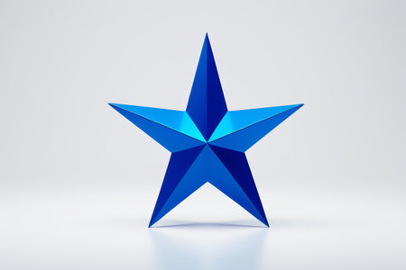 Blue solid pentagram graphicの素材