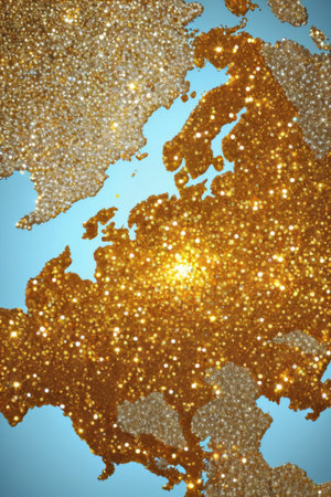 Golden Glitter Map of Europeの素材