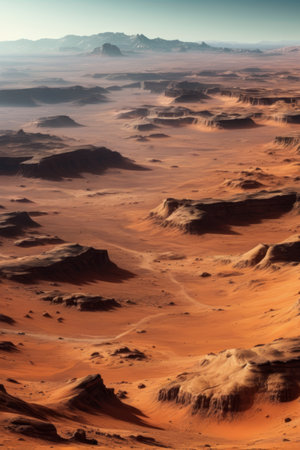 Panoramic view of the vast desert natural sceneryの素材