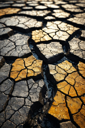 Natural scenery of dry and cracked landの素材