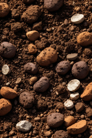 Close-up of soil and rockの素材