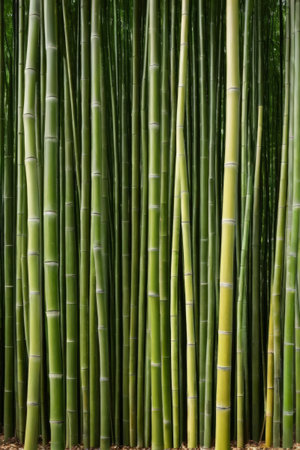 Dense and upright bamboo forest landscapeの素材