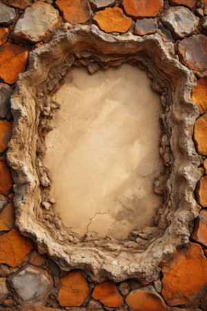 Mud-like plane surrounded by stonesの素材