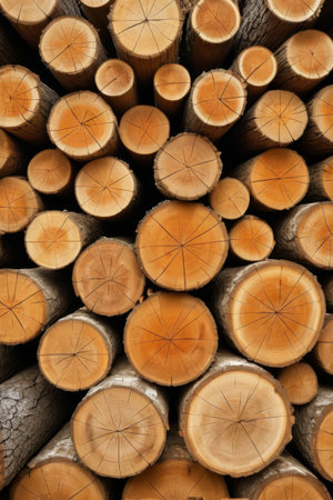 Stacked neatly wood sectionsの素材