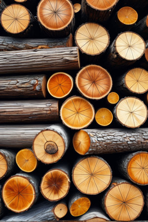 Stacked log wood materialsの素材