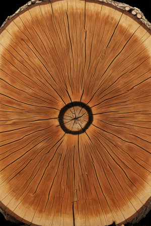 Close-up of cross-sectional texture of the trunkの素材