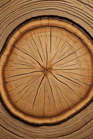 Close-up of cross-sectional texture of the trunkの素材