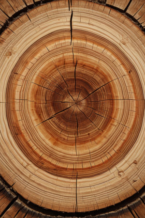 Close-up of tree stump ring textureの素材