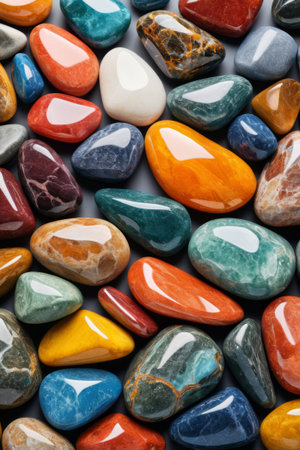 Close-up of colorful pebblesの素材