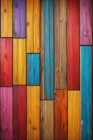 Colorful spliced wood panel background materialの素材