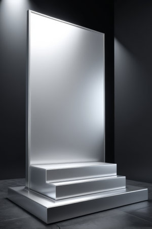 Silver display stand background materialの素材