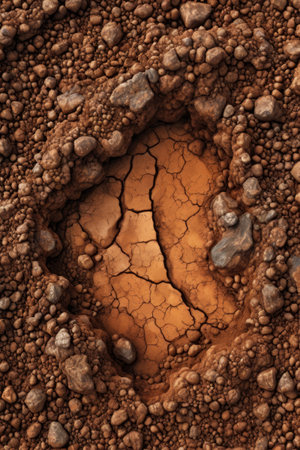 Close-up of cracked landの素材