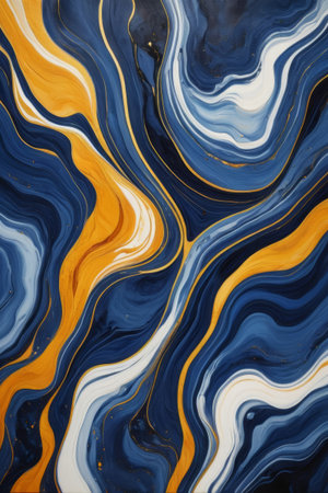 Blue, yellow and white fluid art textureの素材