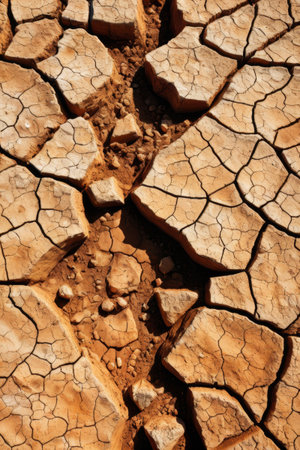 Natural scenery of dry and cracked landの素材
