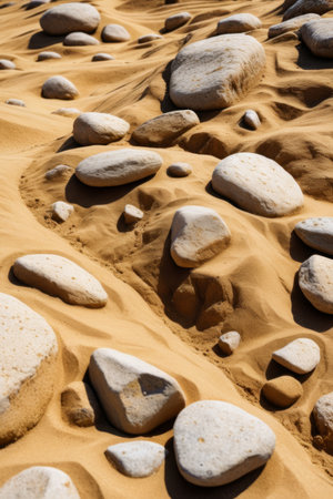 Stones scattered in the desertの素材