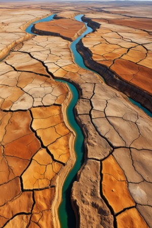 Winding rivers in arid landsの素材