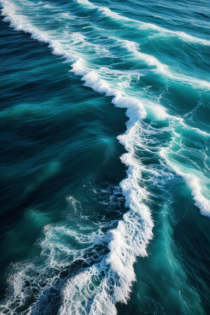 Blue Ocean Waves Image Materialの素材