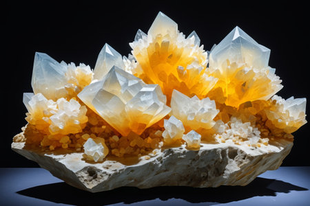 Close-up of yellow crystal oreの素材
