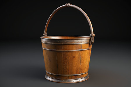 Vintage wooden bucket still life displayの素材