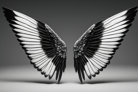 Black and white wing design materialsの素材