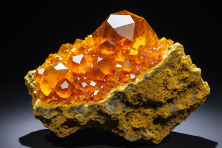 Close-up of orange crystal oreの素材