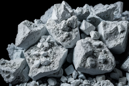 Close-up of the gray rock pileの素材