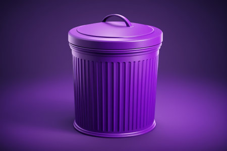 Close-up of the purple trash canの素材