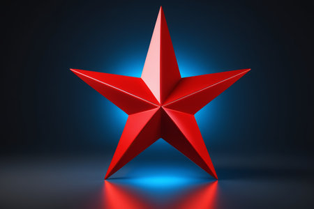 Red solid five-pointed star materialの素材